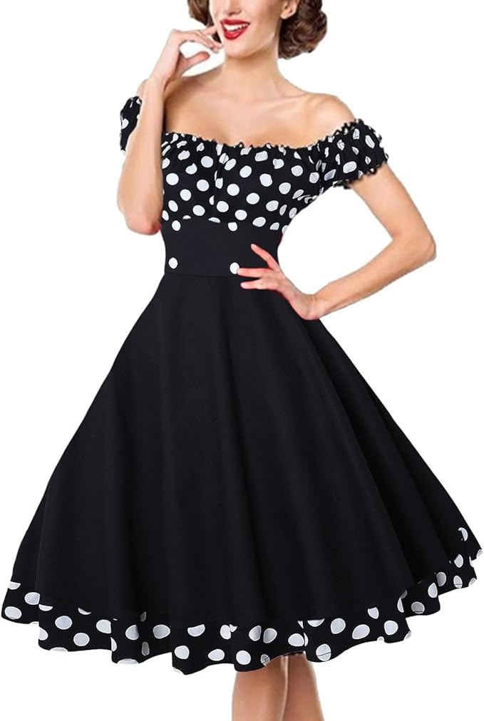 robe vintage année 1950 à pois