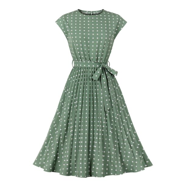 robe vintage pois vert et blanc