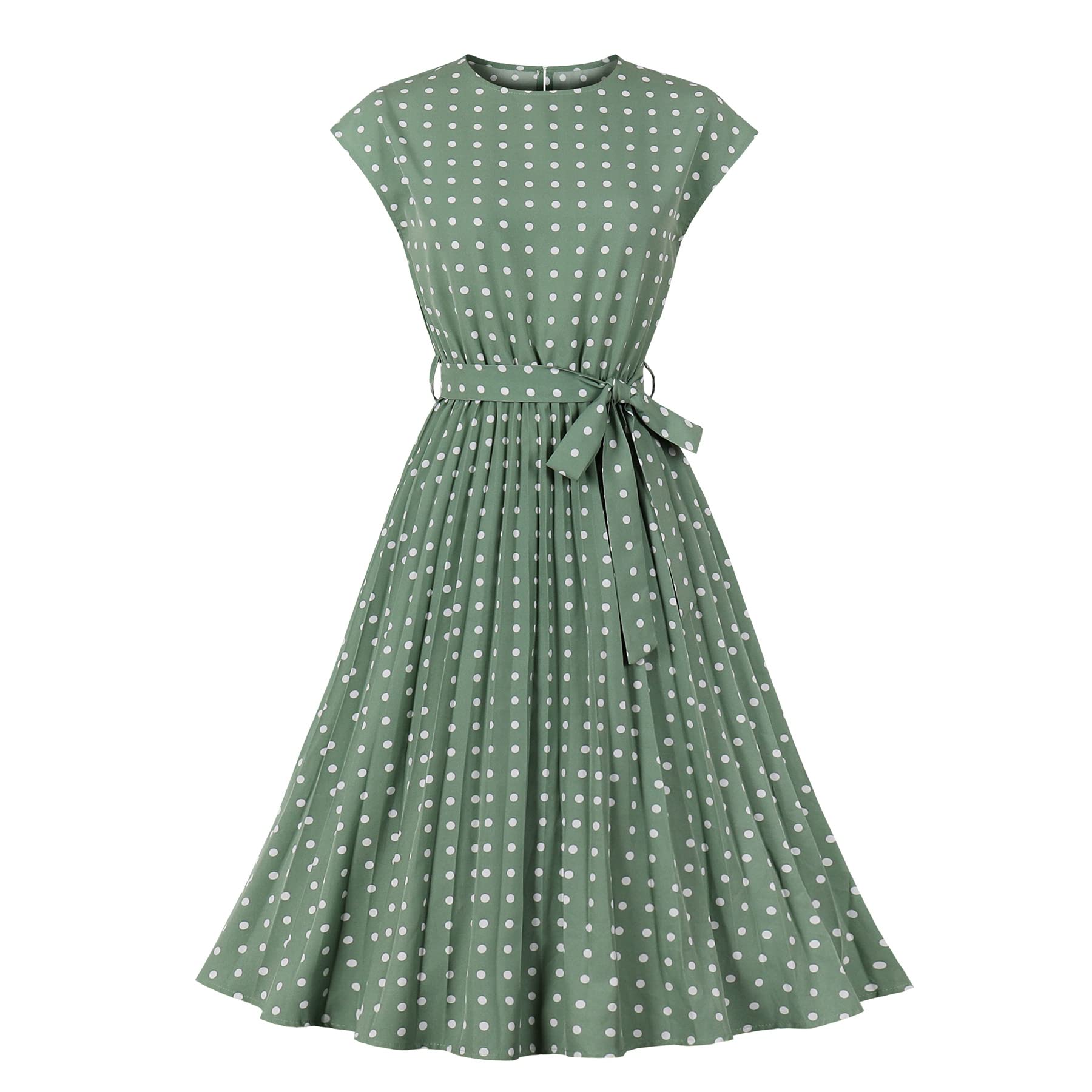 robe vintage pois vert et blanc