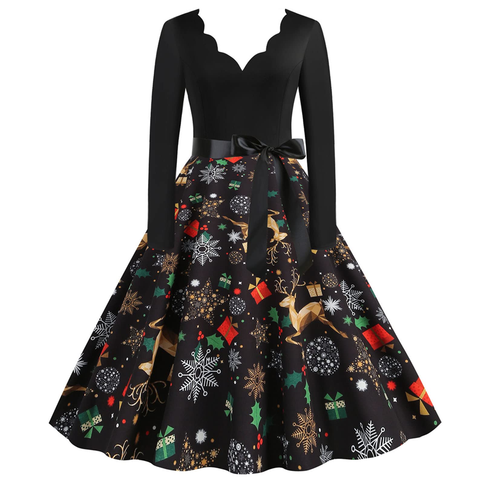 Robe vintage - Robe de Noël Femme Grande Taille Robe de Noel