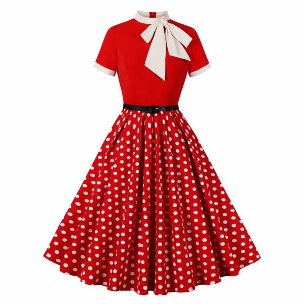 robe vintage à pois rouge