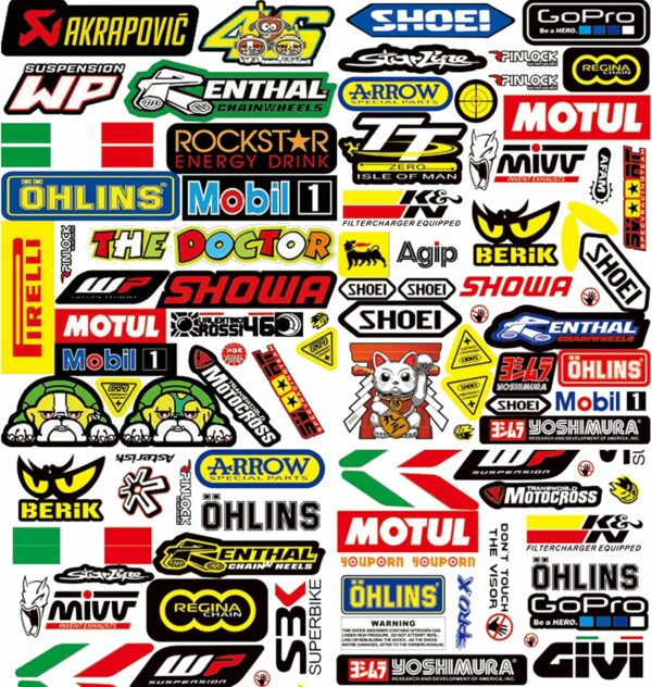 3 Feuilles Autocollant Voiture Moto Humour Casque