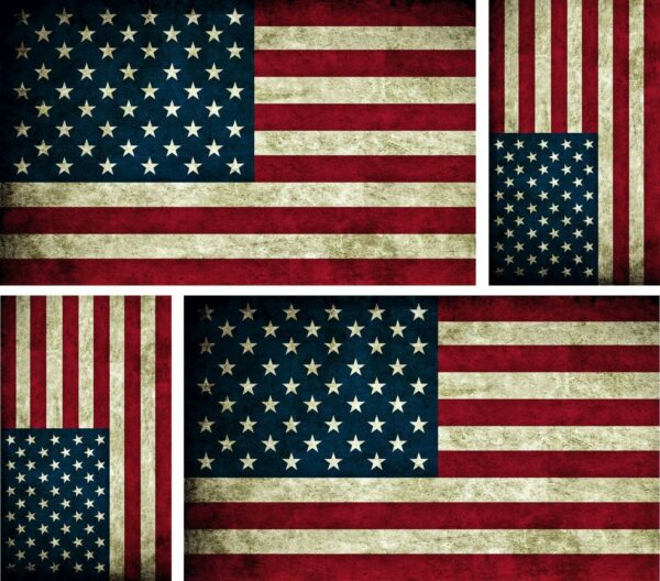 Akachafactory 4 x Sticker Autocollant Drapeau USA