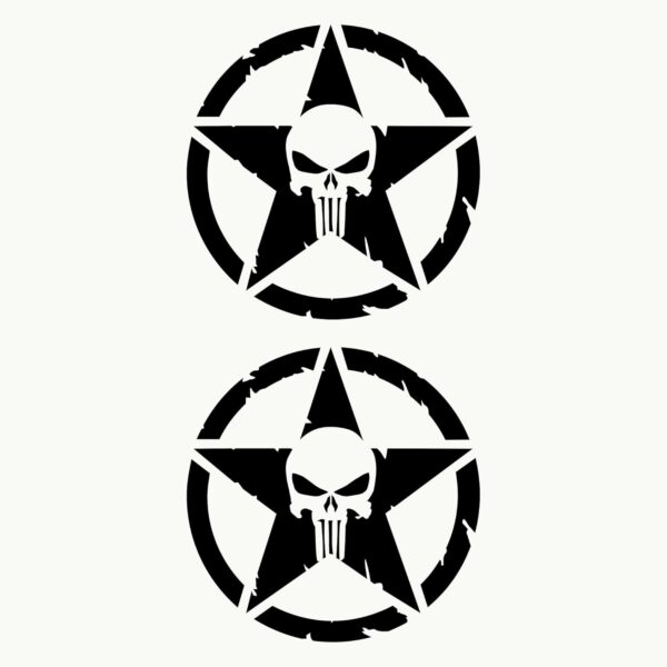 Autodomy Autocollants Tête de Mort Étoile Fondu