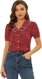 Chemise à Pois Femme à Manches Courtes Bouffante…