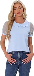 Chemisier à manches courtes et col claudine…