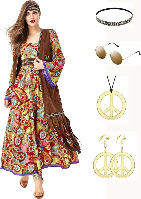 Costume hippie des années 60 et 70 avec Costume hippie des années 60 et 70 avec