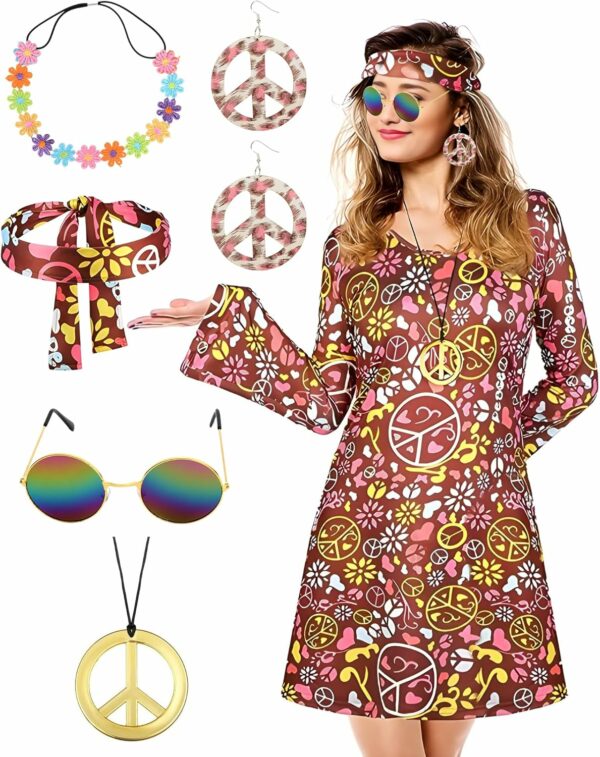 Costume Hippie des Années 70 pour Femme avec Costume Hippie des Années 70 pour Femme avec