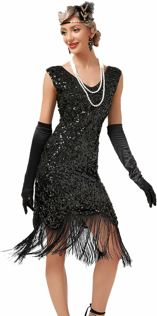 Femme 1920s Robe de Soirée à Paillettes Robe
