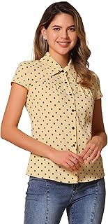 Haut vintage à manches courtes pour femme