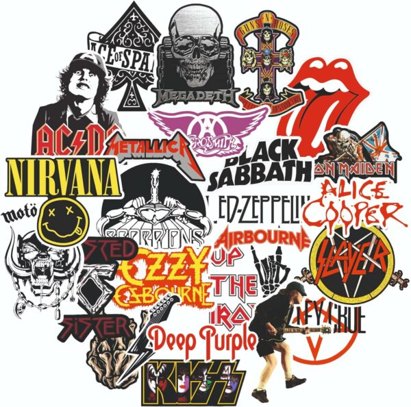 Lot Autocollants Musique Métal Hardrock