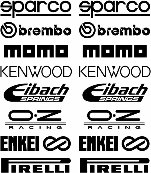 Lot de 2 autocollants sponsor voiture, moto