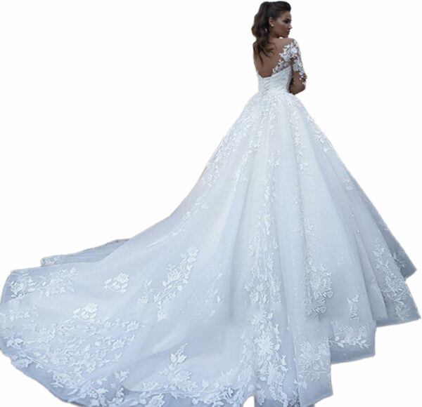 Robe De Mariée De Luxe A-Ligne Blanc Dentelle