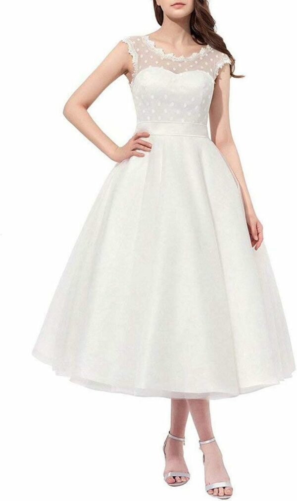 Robe de mariée vintage en tulle pour femme