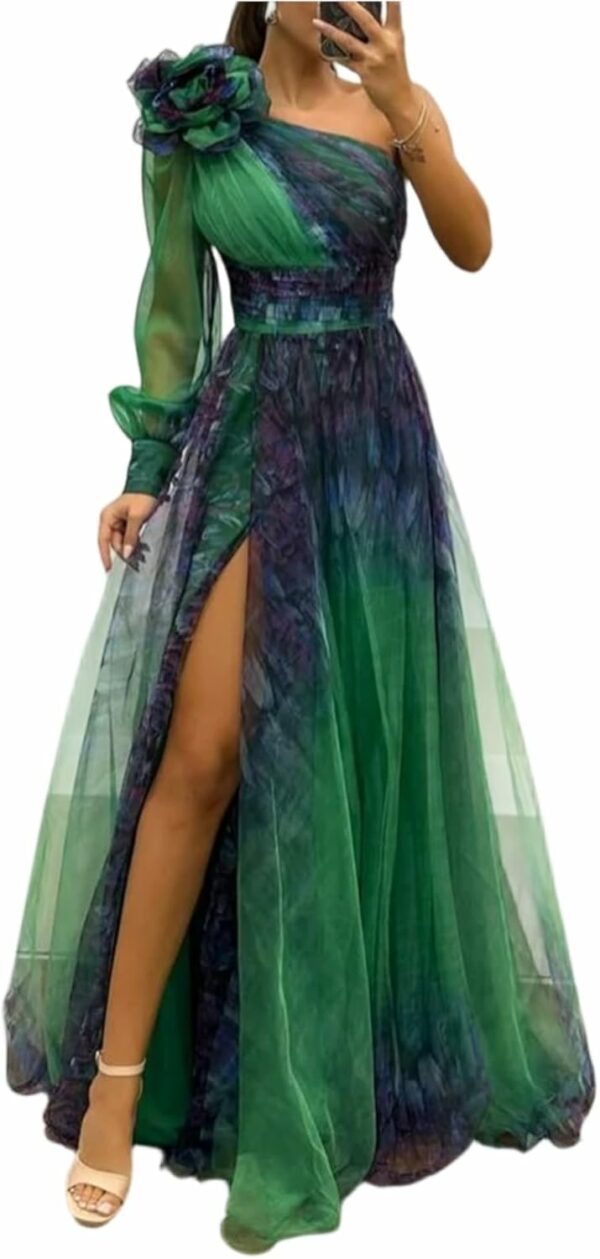 Robe Femme Épaule Asymétrique et Manches Longues