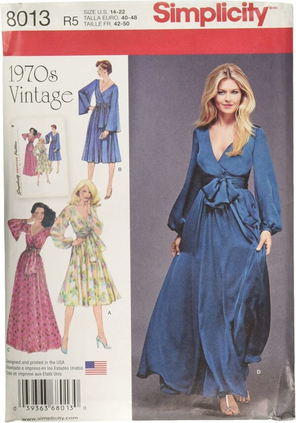 Simplicity Patron de Couture 8013R5 Robe Vintage