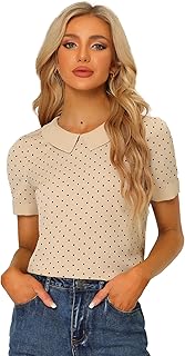 Top Femme Col Claudine Vintage à Pois Costume…